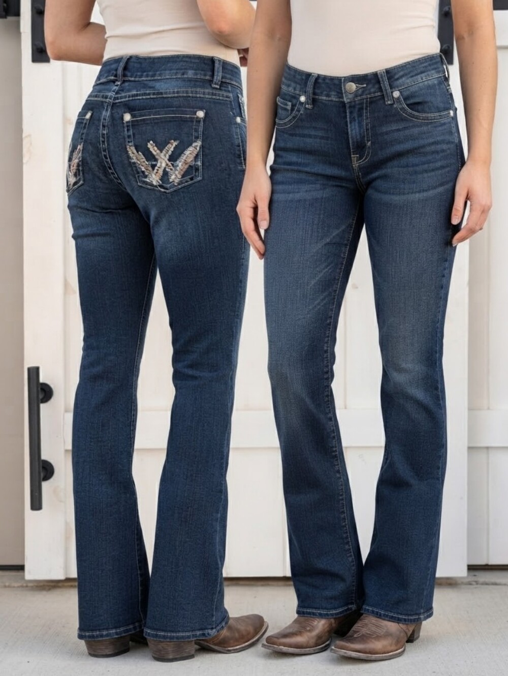 Wrangler Retro Sadie Low Rise Bootcut Jeans Size 3x34 Dark Wash Embroidered NWT